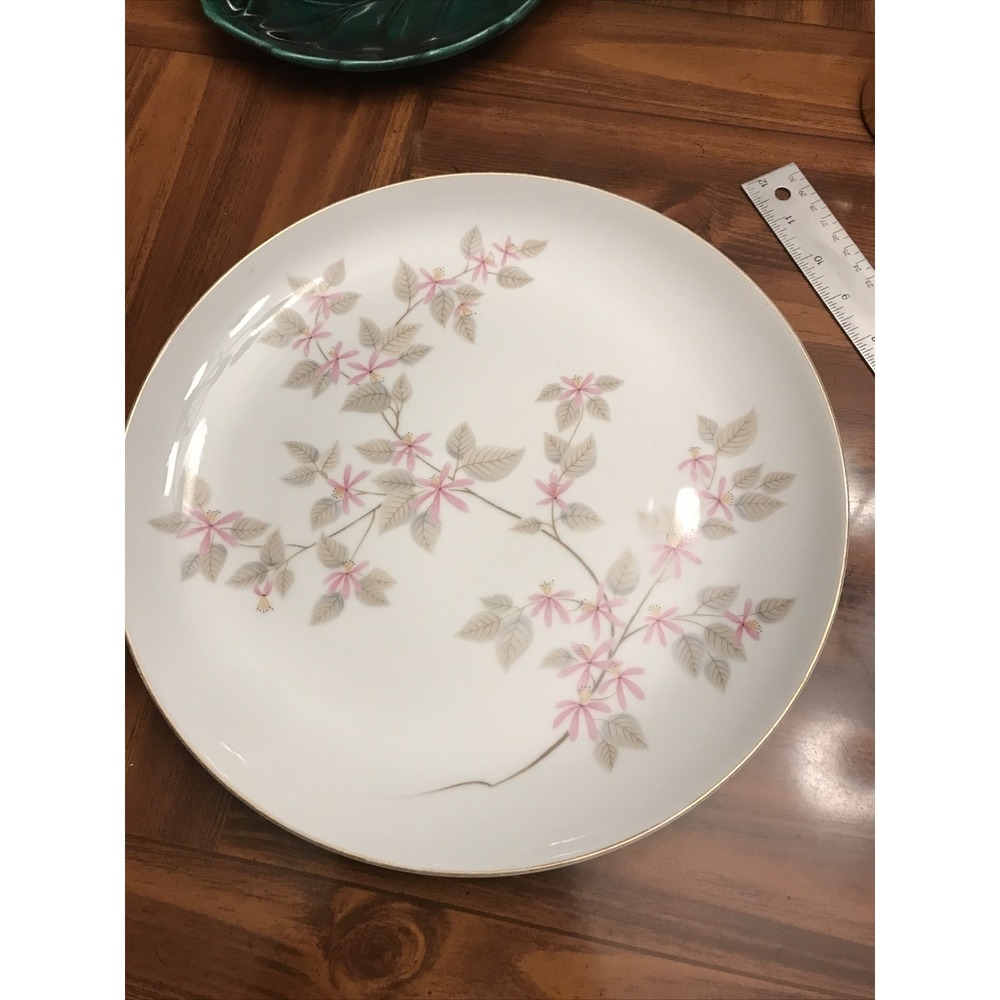 vintage JYOTO Fine China Aida 8154 Pink Floral 12 In Plate